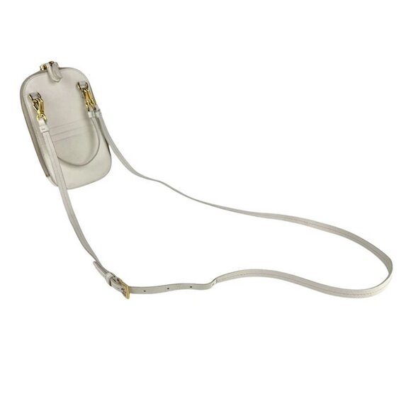 PRADA Crossbody Shoulder Bag Phone Holder Pouch Off White/Red Leather - Picture 10 of 13